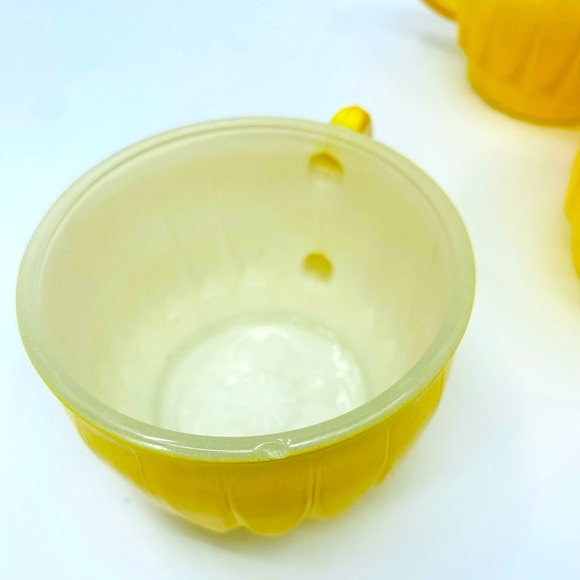 Set of 8 Vintage Jeannette “Slick & Sassy” Green & Yellow Punch Bowl Cups (6 oz) - Picture 16 of 16